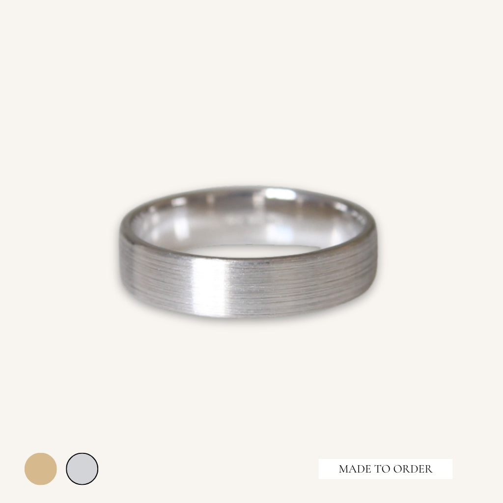 The Bombe Court Shape Wedding Band with Satin Finish
