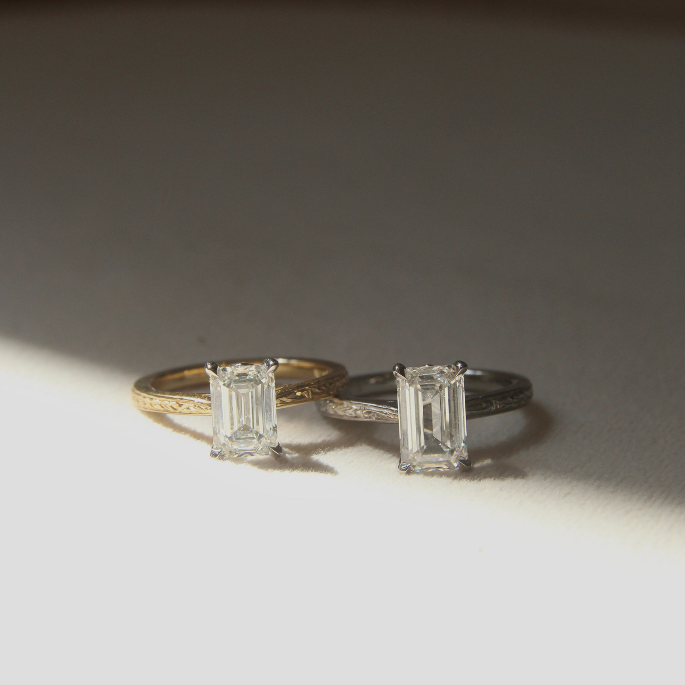 The Grace Engagement Ring - Emerald Cut Celeste Diamonds®