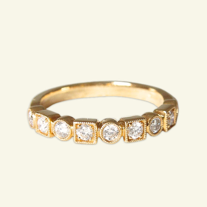 The Clara Diamond Band - Vintage Style Diamond Wedding Band