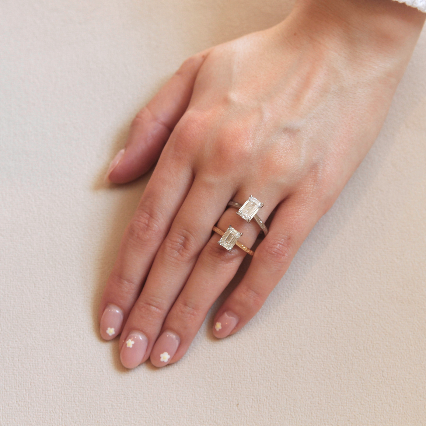 The Grace Engagement Ring - Emerald Cut Celeste Diamonds®