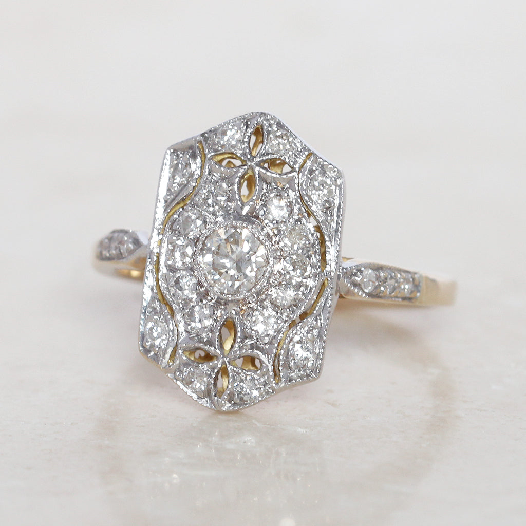 Art Deco Style 0.60 Carat Diamond Panel Cluster