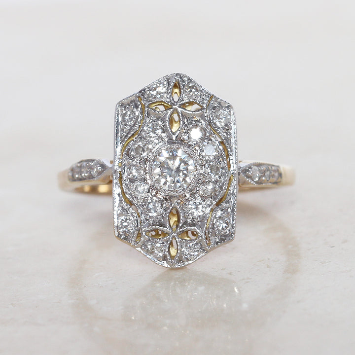 Art Deco Style 0.60 Carat Diamond Panel Cluster