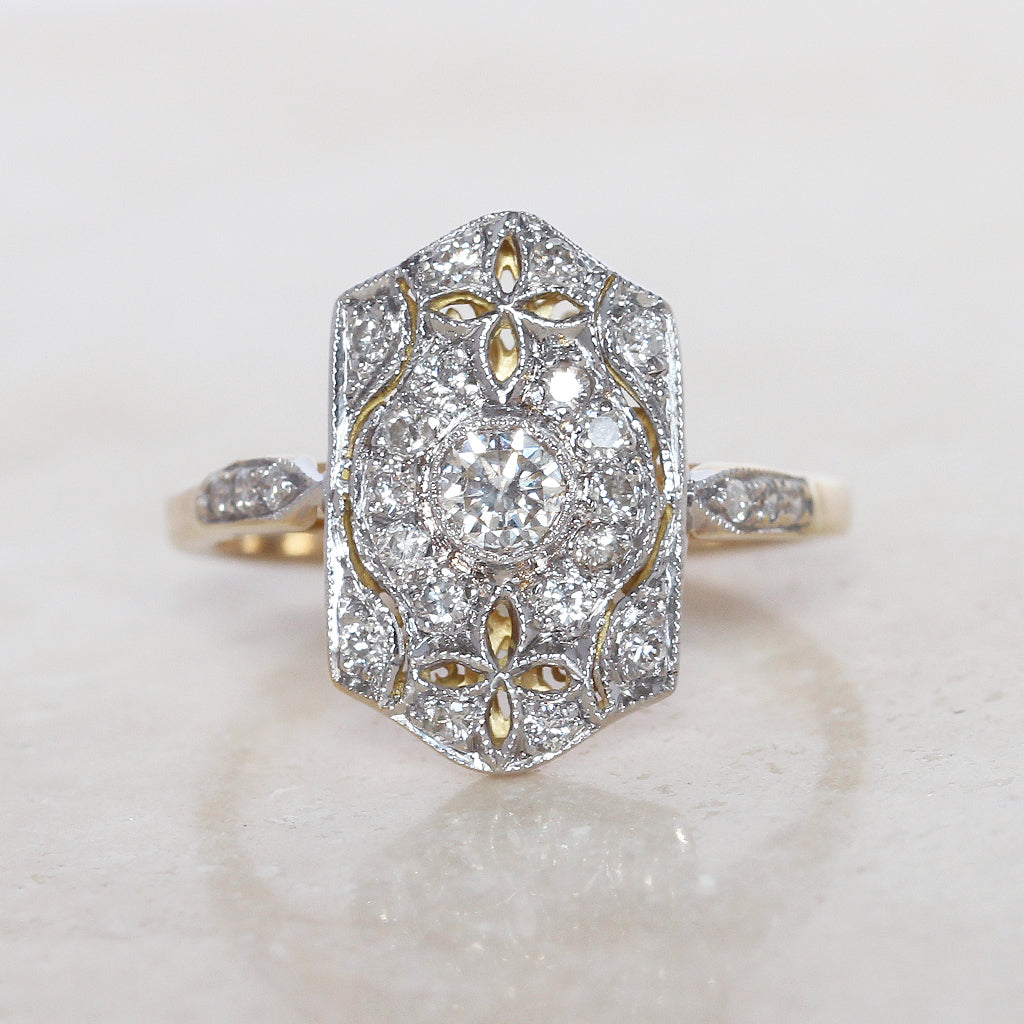 Art Deco Style 0.60 Carat Diamond Panel Cluster