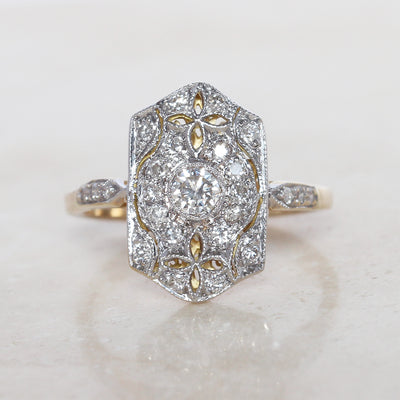 Art Deco Style 0.60 Carat Diamond Panel Cluster