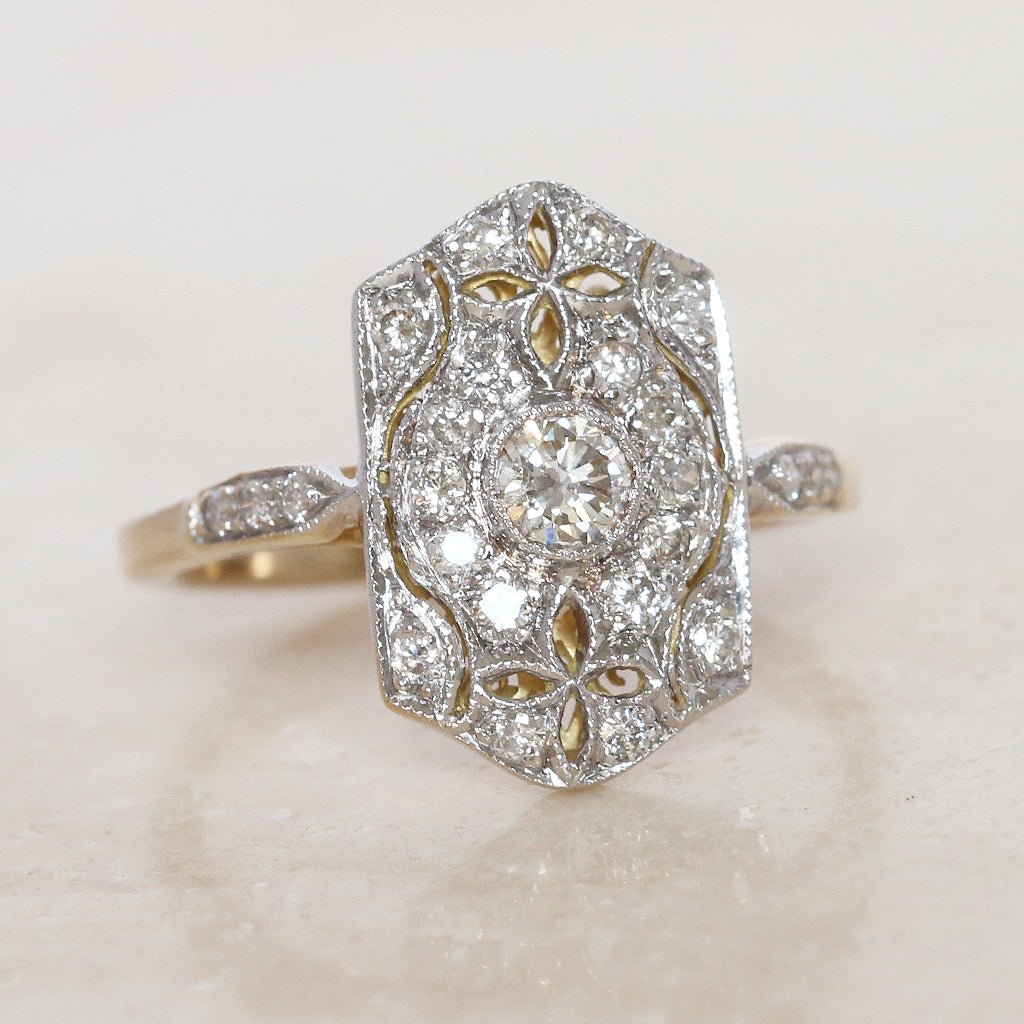 Art Deco Style 0.60 Carat Diamond Panel Cluster