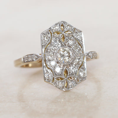 Art Deco Style 0.60 Carat Diamond Panel Cluster