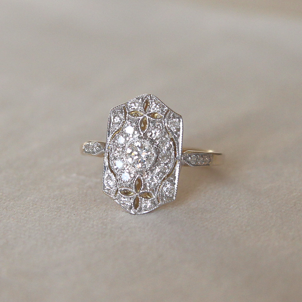 Art Deco Style 0.60 Carat Diamond Panel Cluster