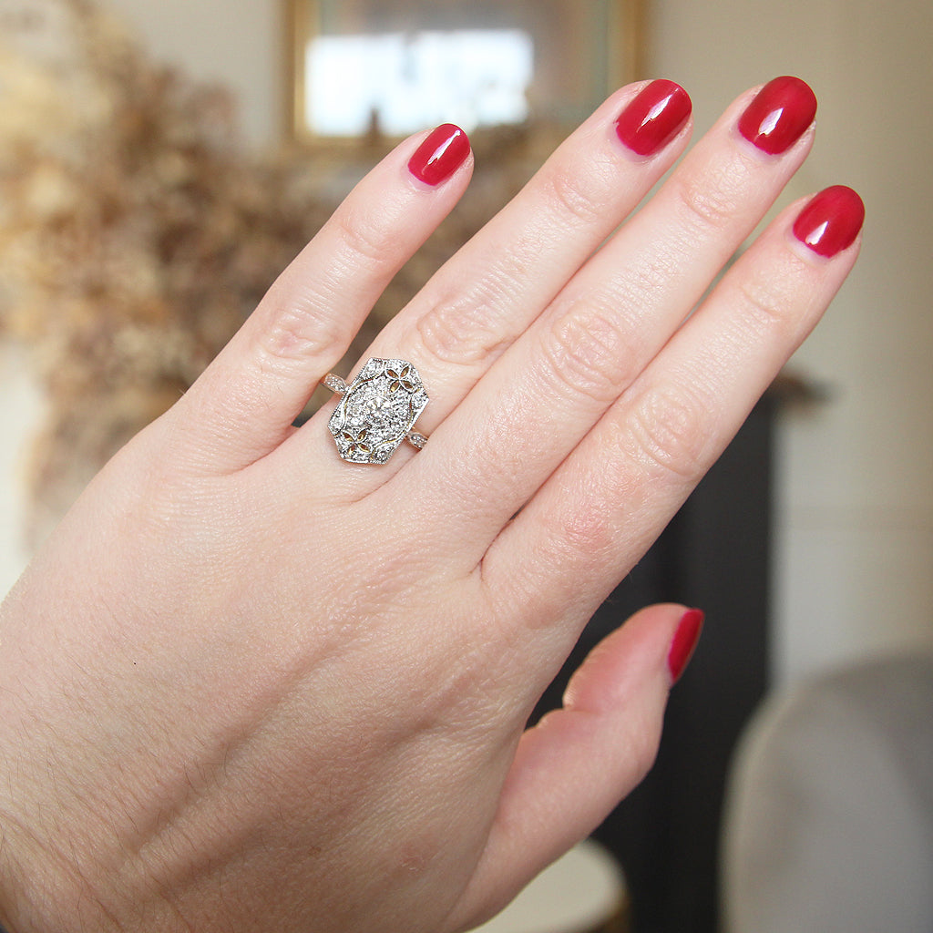 Art Deco Style 0.60 Carat Diamond Panel Cluster