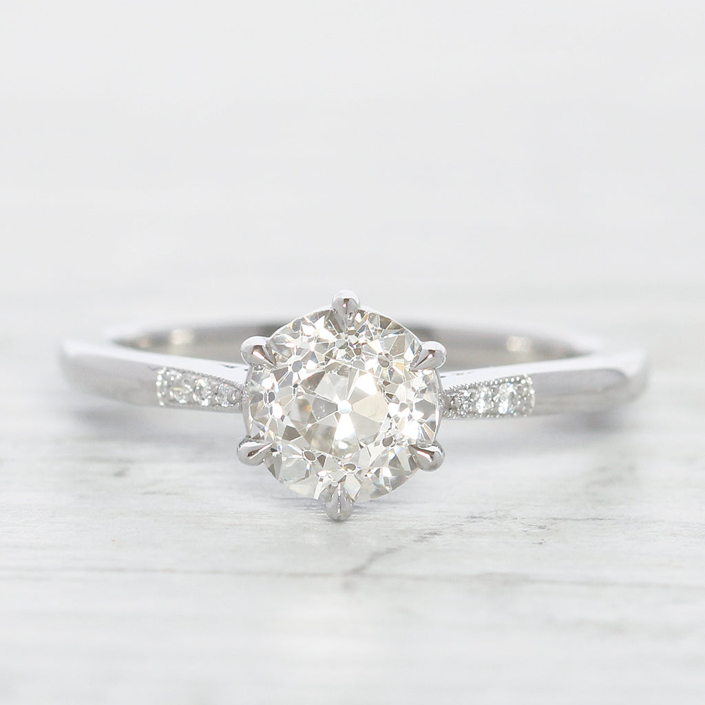 The Beatrice Engagement Ring - 1.28 Carat Old European Cut Diamond