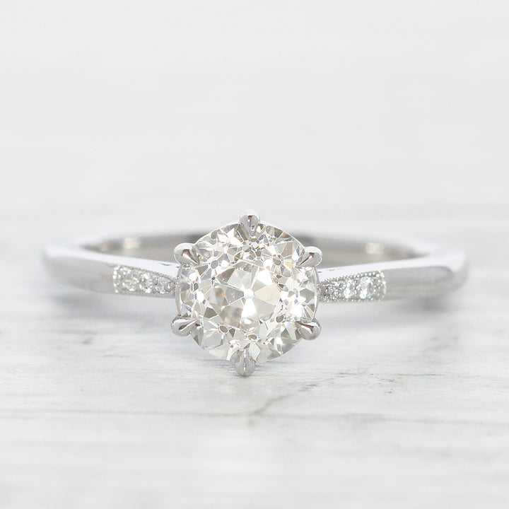 The Beatrice Engagement Ring - 1.28 Carat Old European Cut Diamond