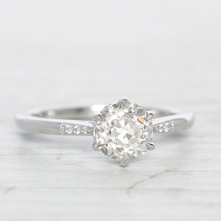 The Beatrice Engagement Ring - 1.28 Carat Old European Cut Diamond