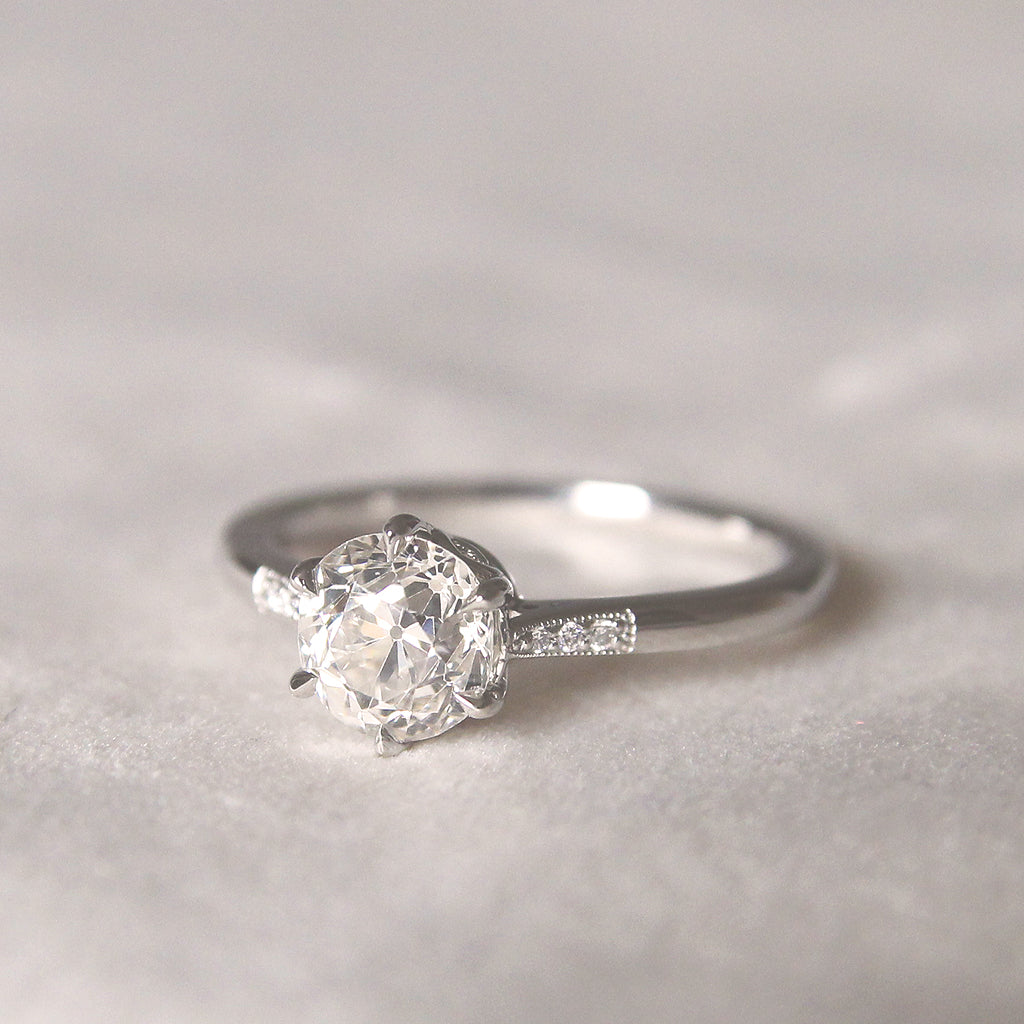 The Beatrice Engagement Ring - 1.28 Carat Old European Cut Diamond