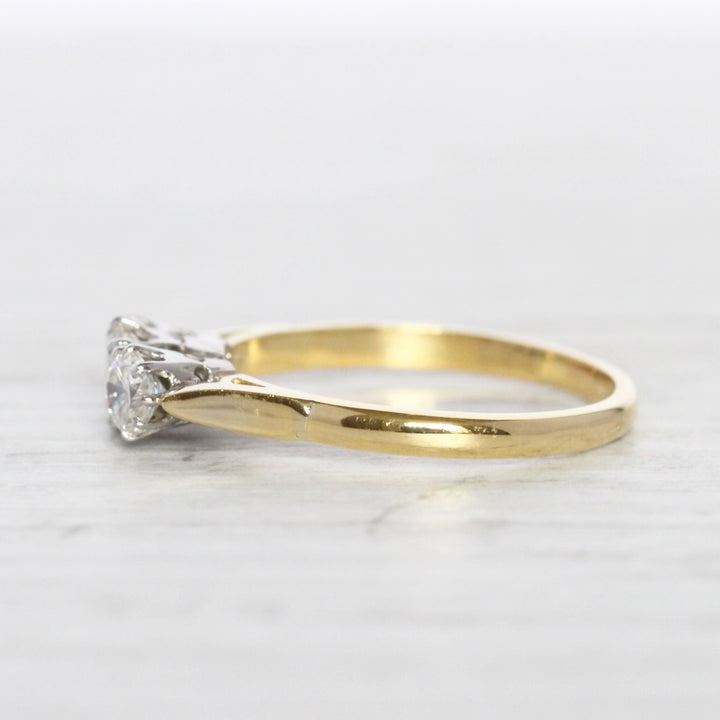 Vintage 0.80 Carat Brilliant Cut Diamond Three Stone
