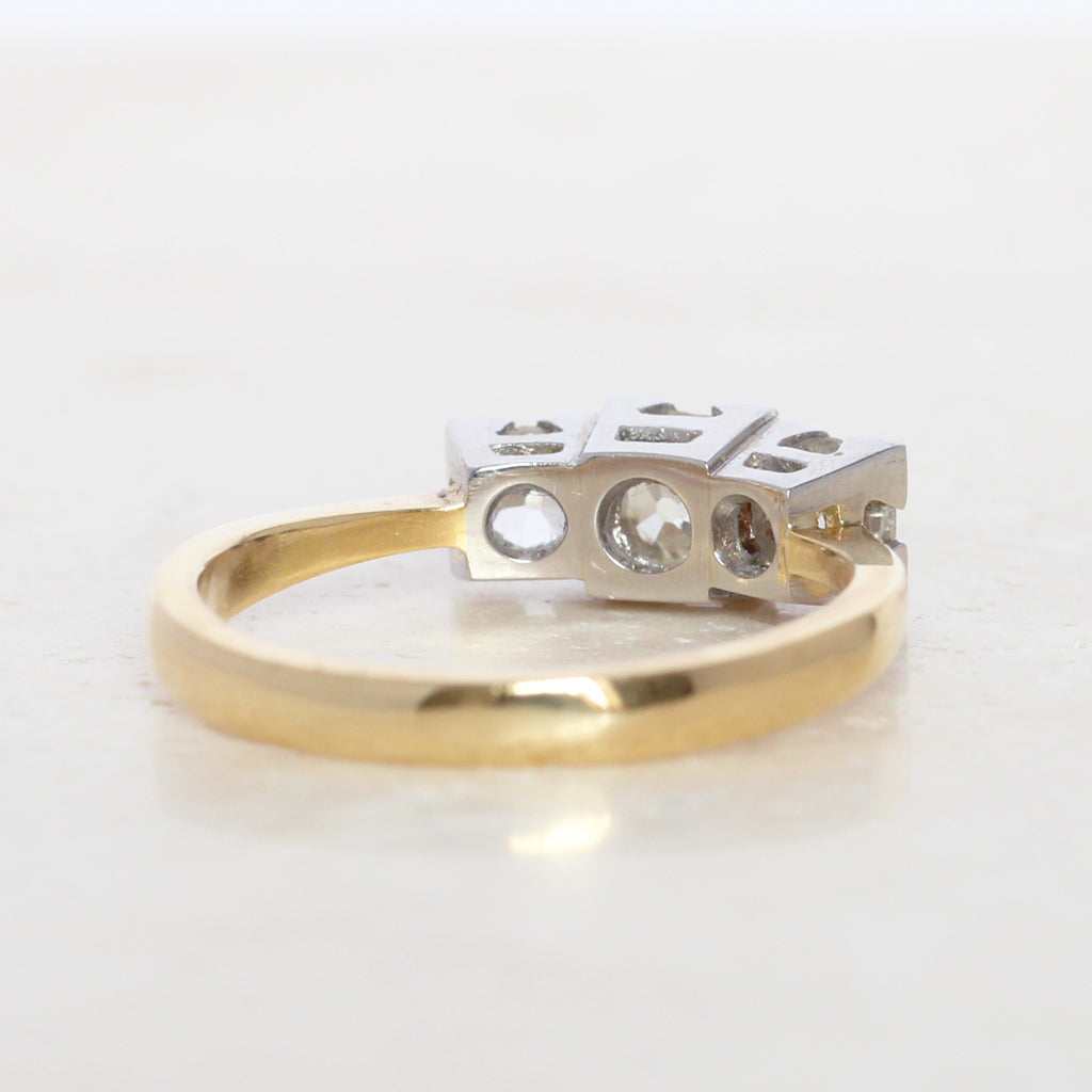 Edwardian Style 1.10 Carat Old Cut Diamond Three Stone