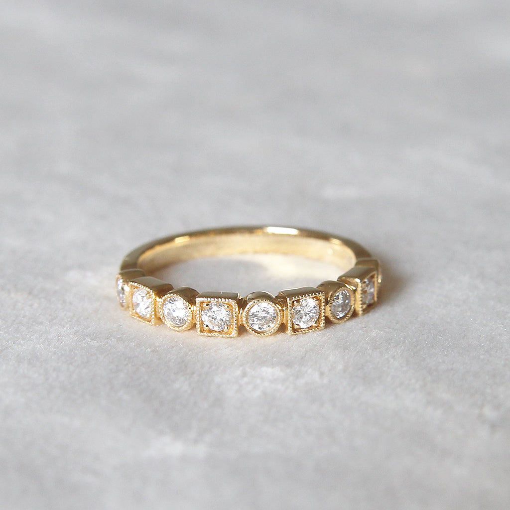 The Clara Diamond Band - Vintage Style Diamond Wedding Band