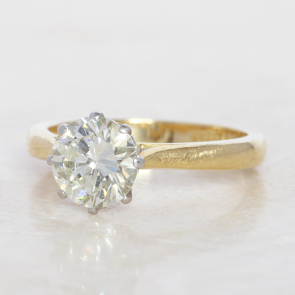 Vintage 1.51 Carat Brilliant Cut Diamond Solitaire