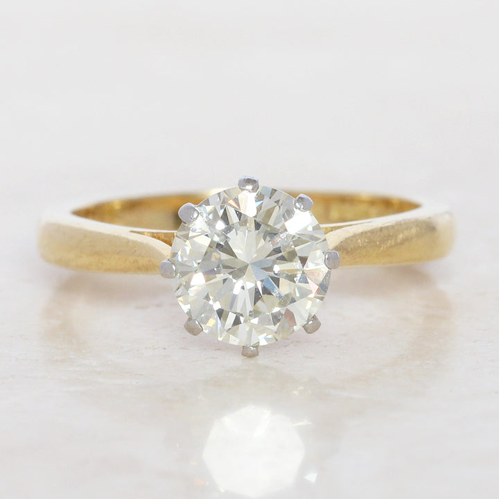 Vintage 1.51 Carat Brilliant Cut Diamond Solitaire