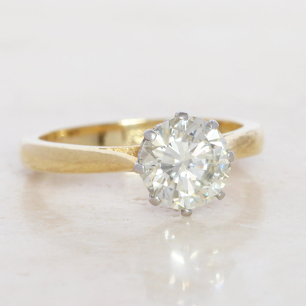 Vintage 1.51 Carat Brilliant Cut Diamond Solitaire