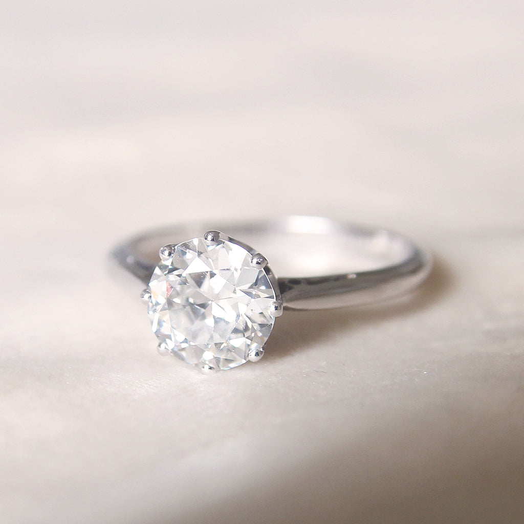 Vintage 1.52 Carat Transitional Cut Diamond Solitaire Holts Jewellery