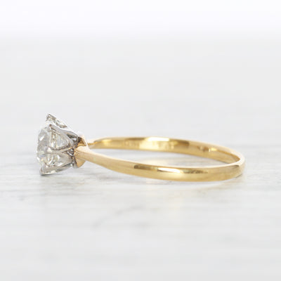 Edwardian 0.85 Carat Old Mine Cut Diamond Solitaire