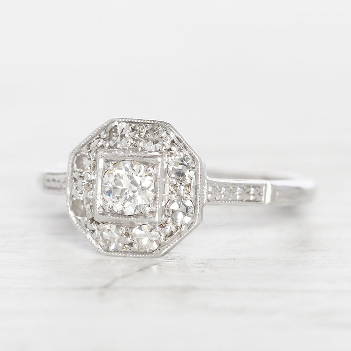 Art Deco Style 0.36 Carat Old European Cut Diamond Cluster