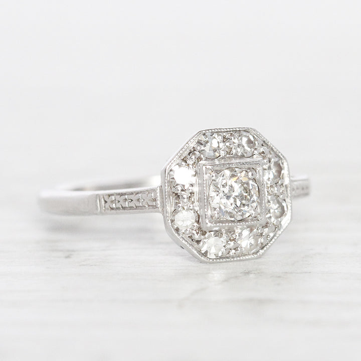 Art Deco Style 0.36 Carat Old European Cut Diamond Cluster