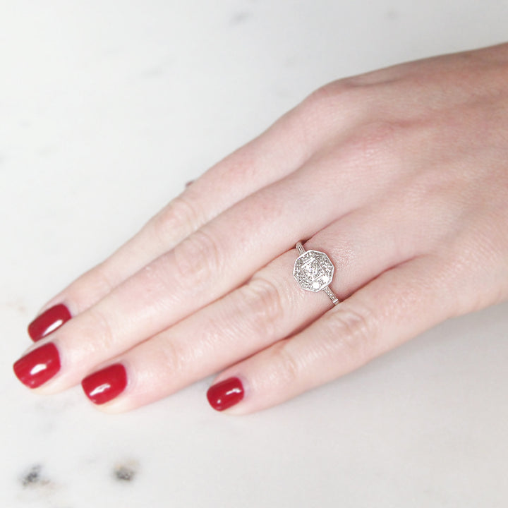Art Deco Style 0.36 Carat Old European Cut Diamond Cluster