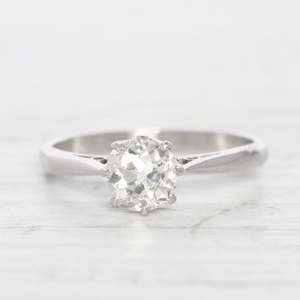 Art Deco 0.75 Carat Old Mine Cut Diamond Solitaire