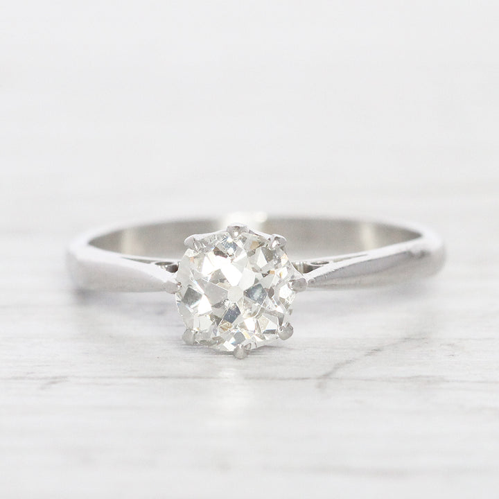 Art Deco 0.75 Carat Old Mine Cut Diamond Solitaire