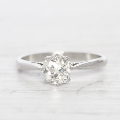 Art Deco 0.75 Carat Old Mine Cut Diamond Solitaire