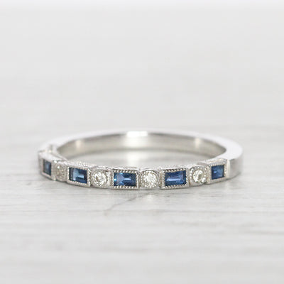 Vintage Style Sapphire and Diamond Band