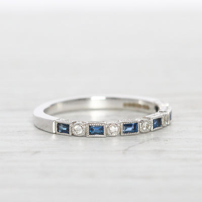 Vintage Style Sapphire and Diamond Band