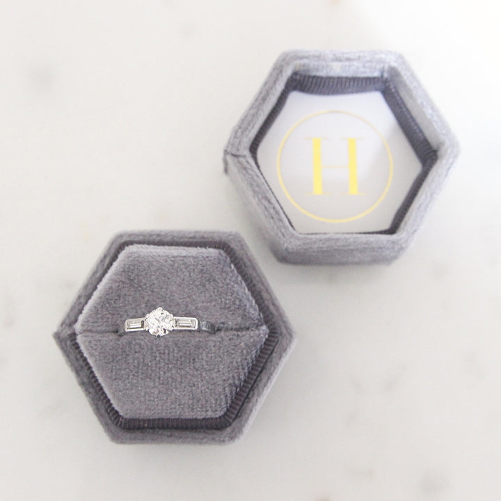 Art Deco 0.50 Carat Old European Cut Diamond Solitaire with Baguette Diamond Shoulders
