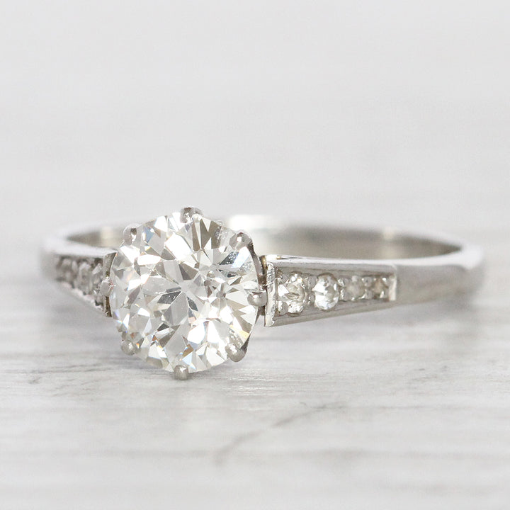 Art Deco 1.25 Carat Old European Cut Diamond Solitaire