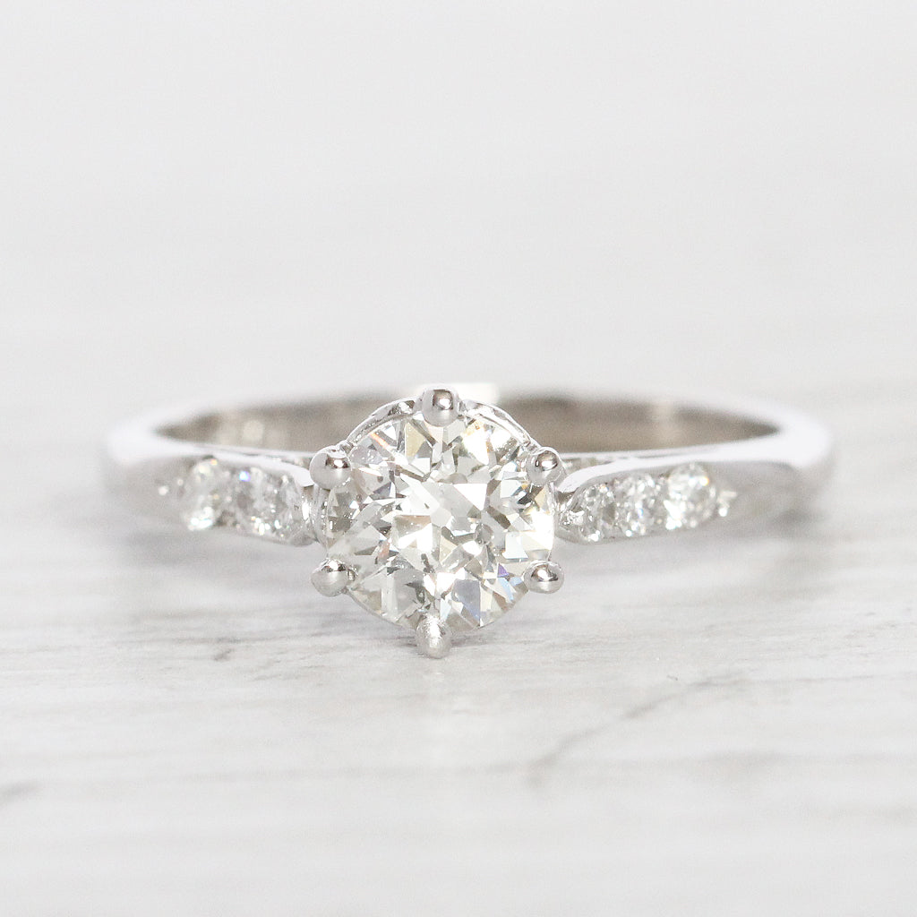 Art Deco 0.70 Carat Old European Cut Diamond Solitaire with Original Box
