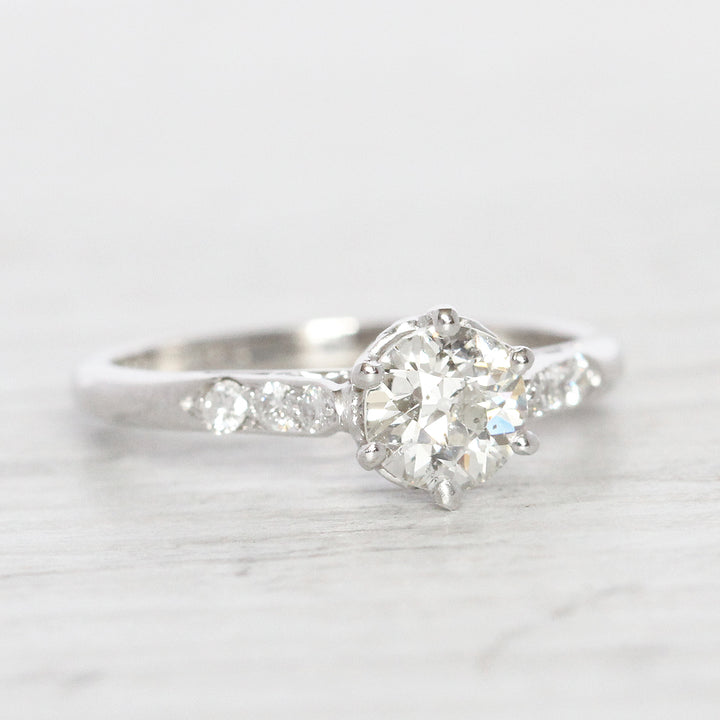 Art Deco 0.70 Carat Old European Cut Diamond Solitaire with Original Box