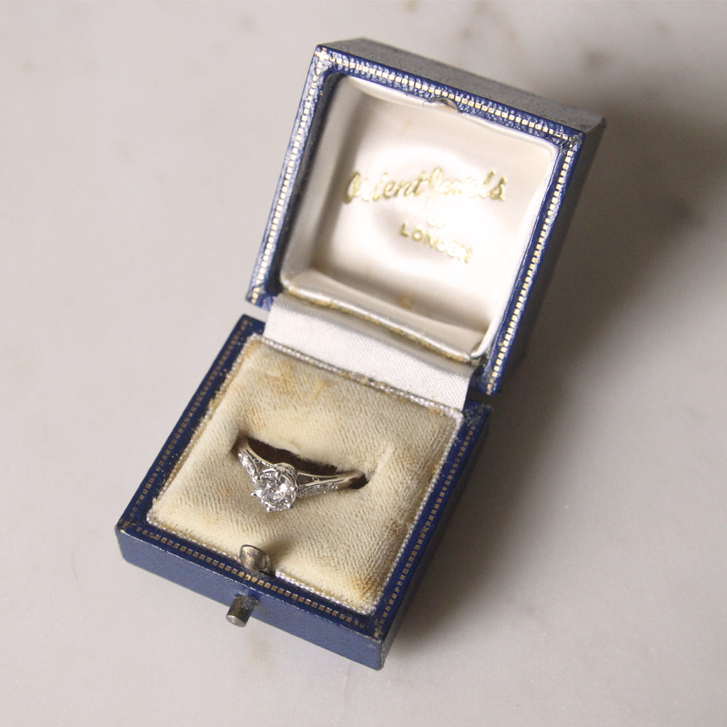 Art Deco 0.70 Carat Old European Cut Diamond Solitaire with Original Box