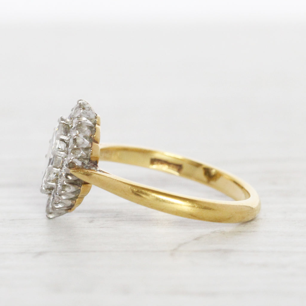 Vintage 0.86 Carat Marquise Diamond Halo Cluster