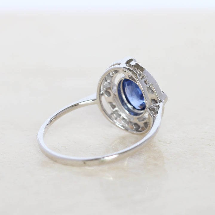 Vintage Style 1.04 Carat Sapphire and Diamond Cluster