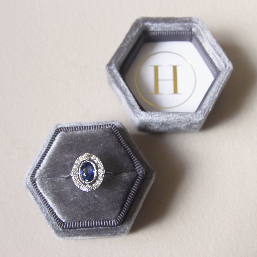 Vintage Style 1.04 Carat Sapphire and Diamond Cluster