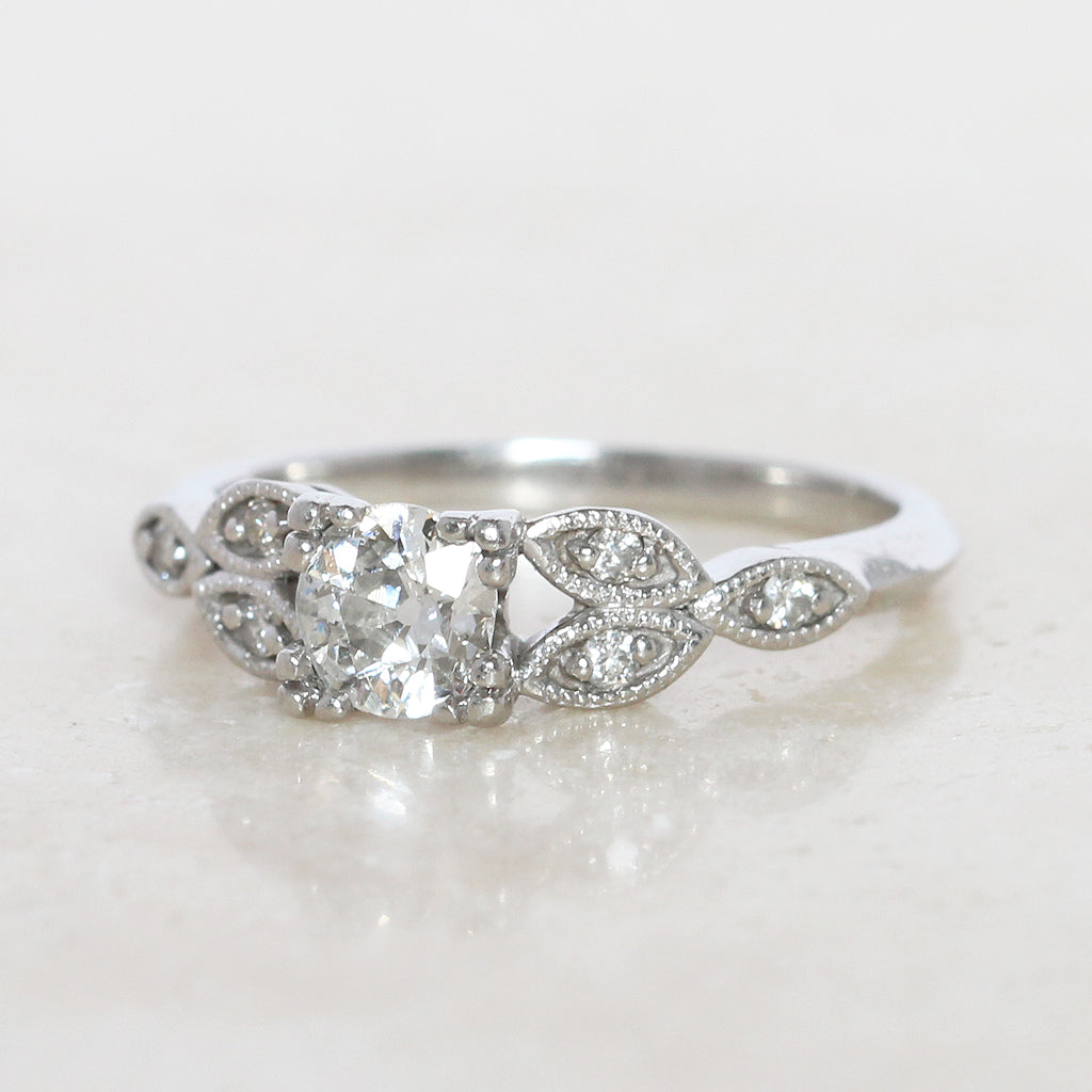 Art Deco Style 0.45 Carat Old Cut Diamond Solitaire