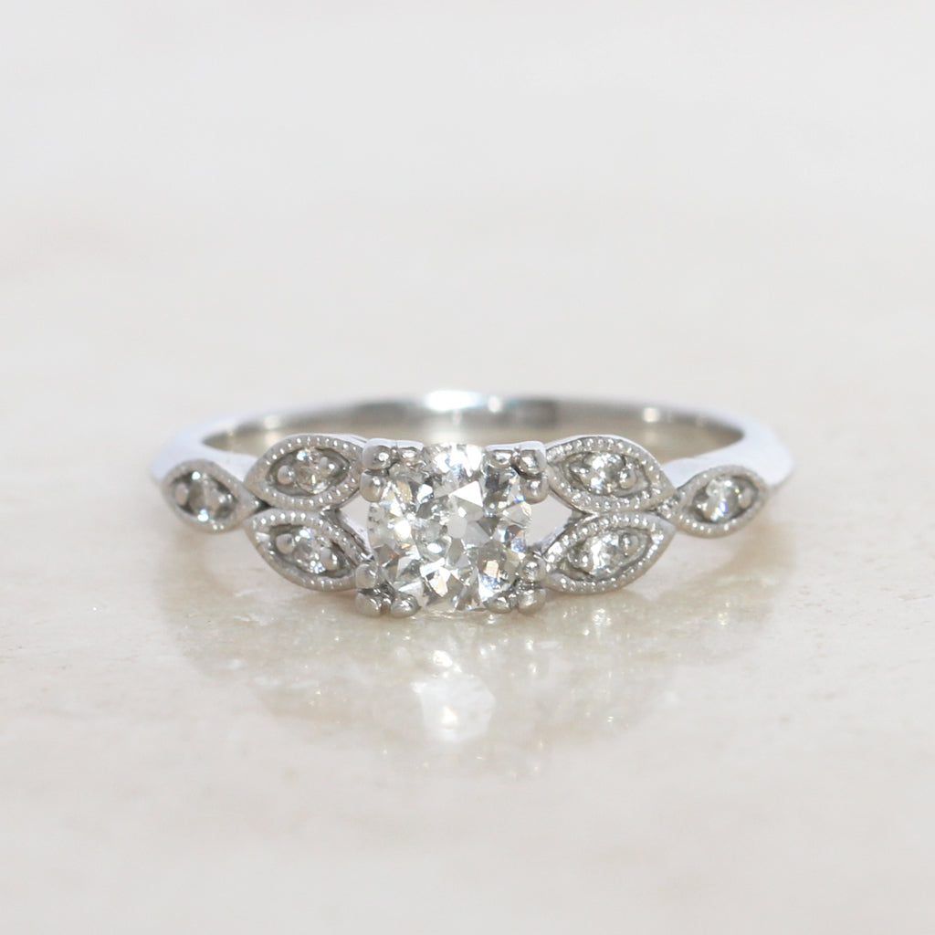 Art Deco Style 0.45 Carat Old Cut Diamond Solitaire