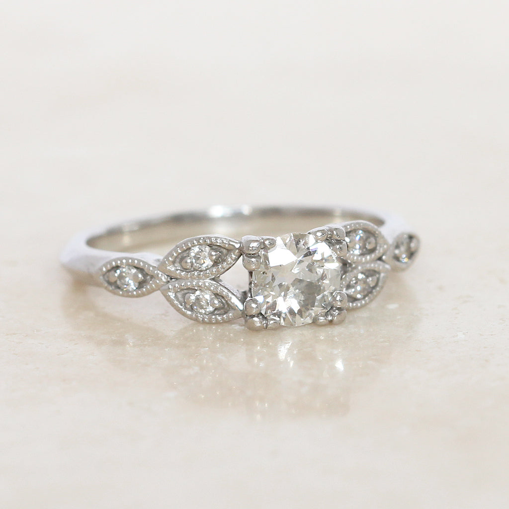 Art Deco Style 0.45 Carat Old Cut Diamond Solitaire