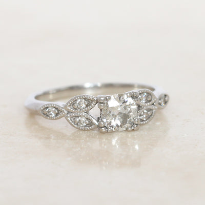 Art Deco Style 0.45 Carat Old Cut Diamond Solitaire
