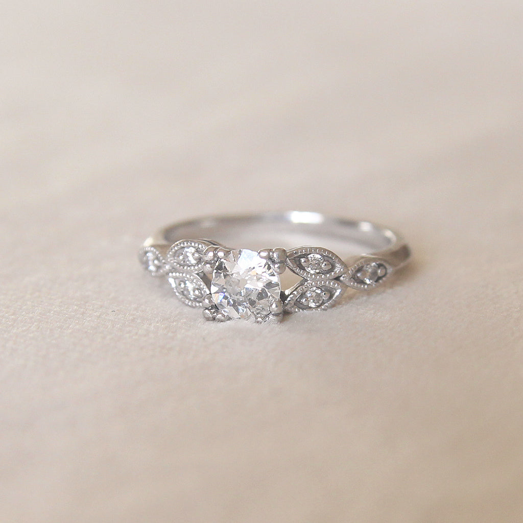 Art Deco Style 0.45 Carat Old Cut Diamond Solitaire