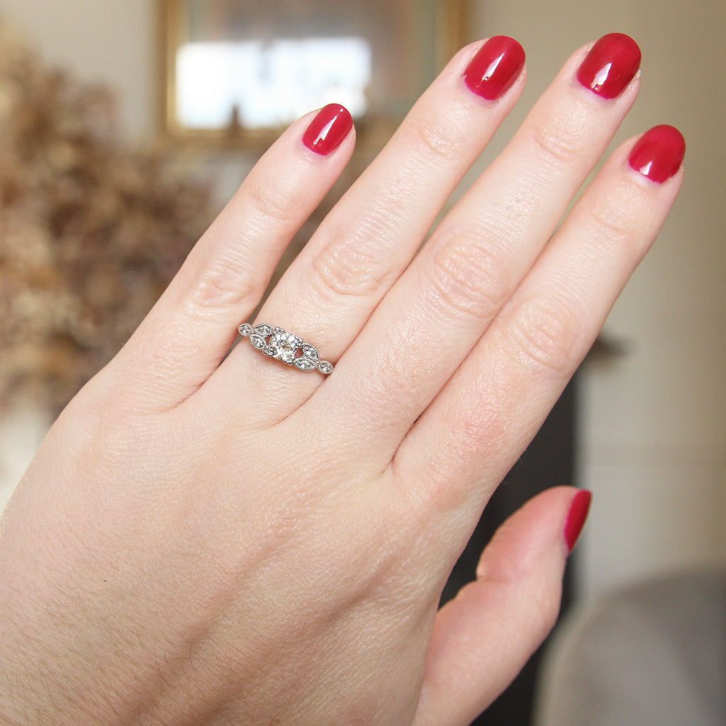 Art Deco Style 0.45 Carat Old Cut Diamond Solitaire