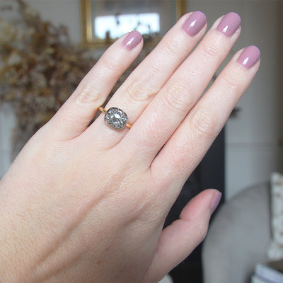 The Henrietta Engagement Ring - 2.09 Carat Antique Cushion Cut Celeste Diamond®