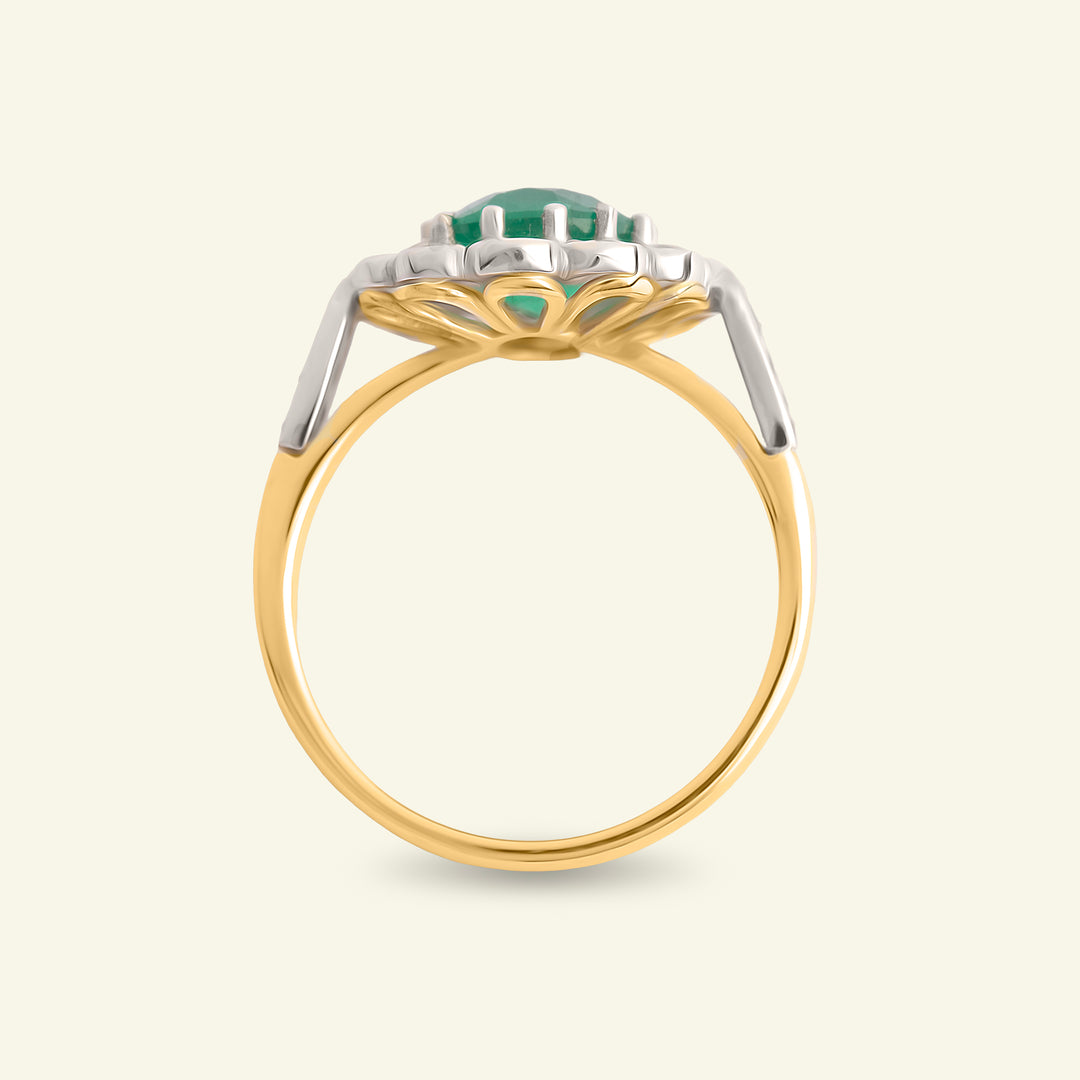 Vintage Style 1.80 Carat Emerald and Diamond Cluster