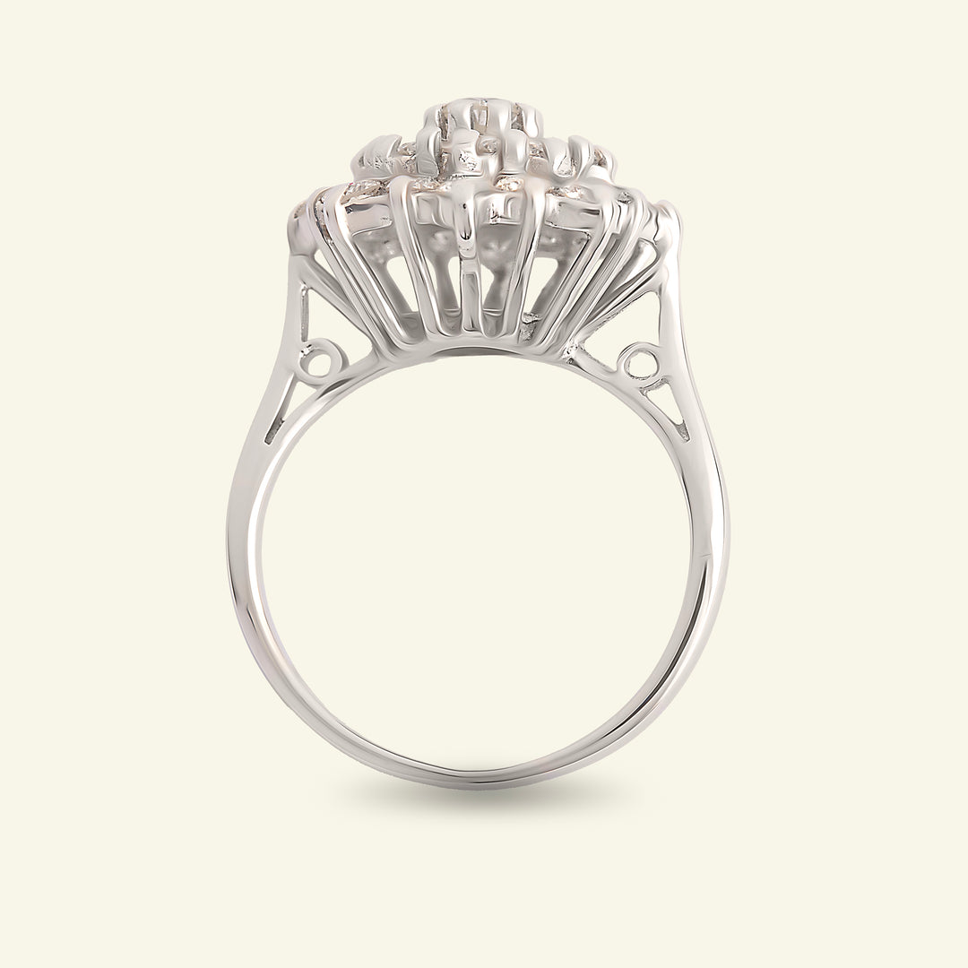 Vintage 0.95 Carat Brilliant Cut Diamond Cluster