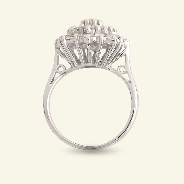 Vintage 0.95 Carat Brilliant Cut Diamond Cluster